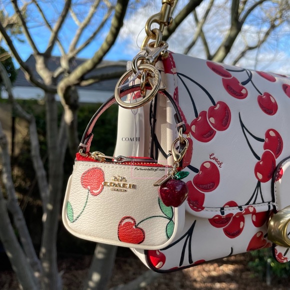 Coach Mini Tabby Bag Charm with Cherry Print